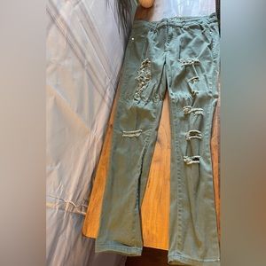 Army Green distressed jeans